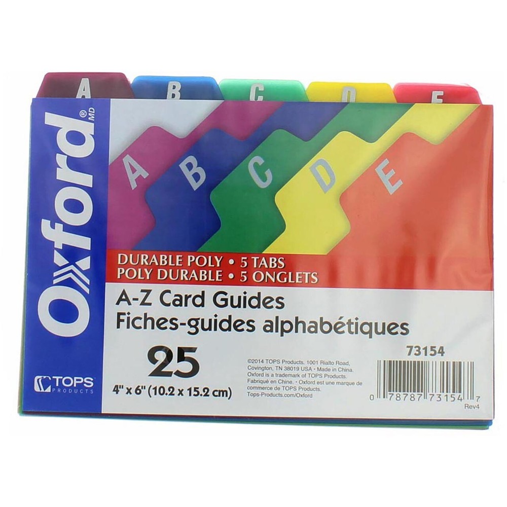 Oxford A-Z Card Guides Index Card Dividers