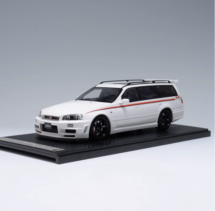 IVY 1:18 NISSAN STAGEA R34 Resin Diecast Model Car Collection Limited White