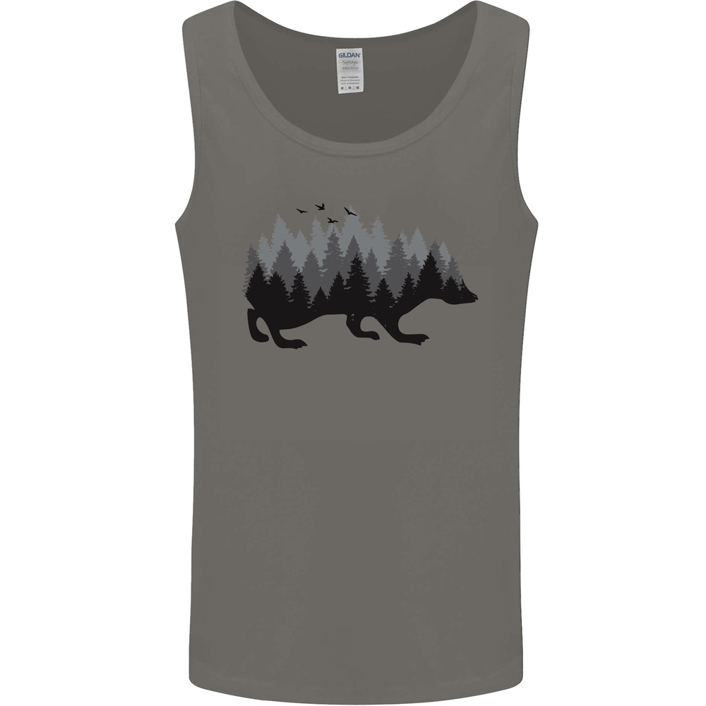 A Hedgehog Depicting a Forest Mens Vest Tank Top