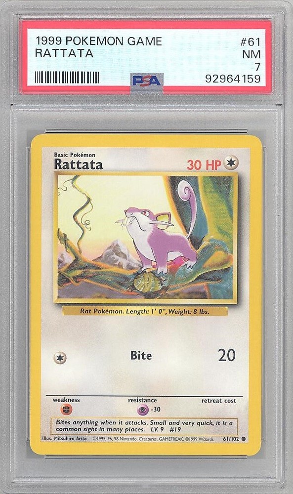 Vintage Rattata 061/102 Base Set Pokémon Card