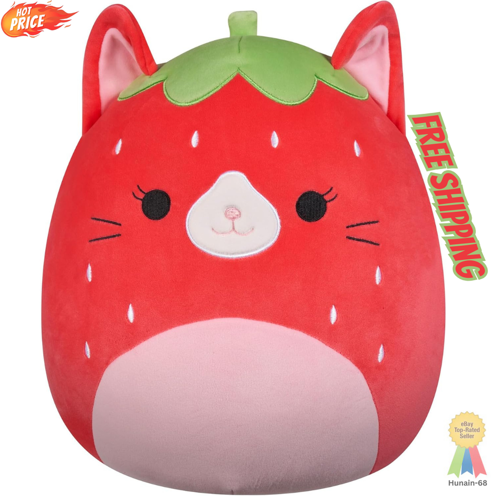 Squishmallows Original 12-Inch Olma Strawberry Cat - Official Jazwares Plush