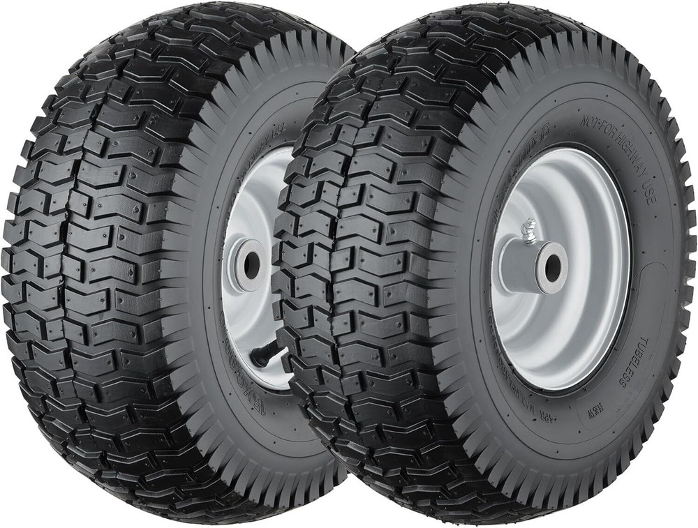 15x6.00-6 Lawn Mower Tires 4 Ply Tubeless Lawn Mower Tires for Riding Lawn Mower