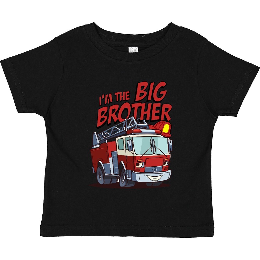 Inktastic Big Brother Fire Truck Toddler T-Shirt Engine Gift Child Preschooler