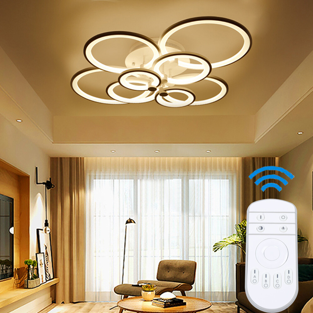8-Heads Chandelier Acrylic Modern LED Ceiling Light Flush Mount Lamp Fixtures US