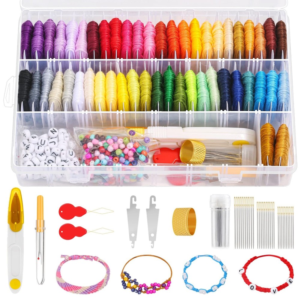 PAXCOO 488Pcs String Bracelet Making Kit, Friendship Bracelet String Kit with...