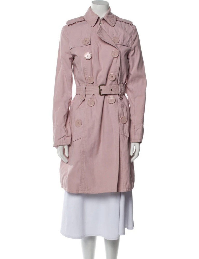 Marc Jacobs Womens Pink Belted Trench Coat Size Small Pre-Owned