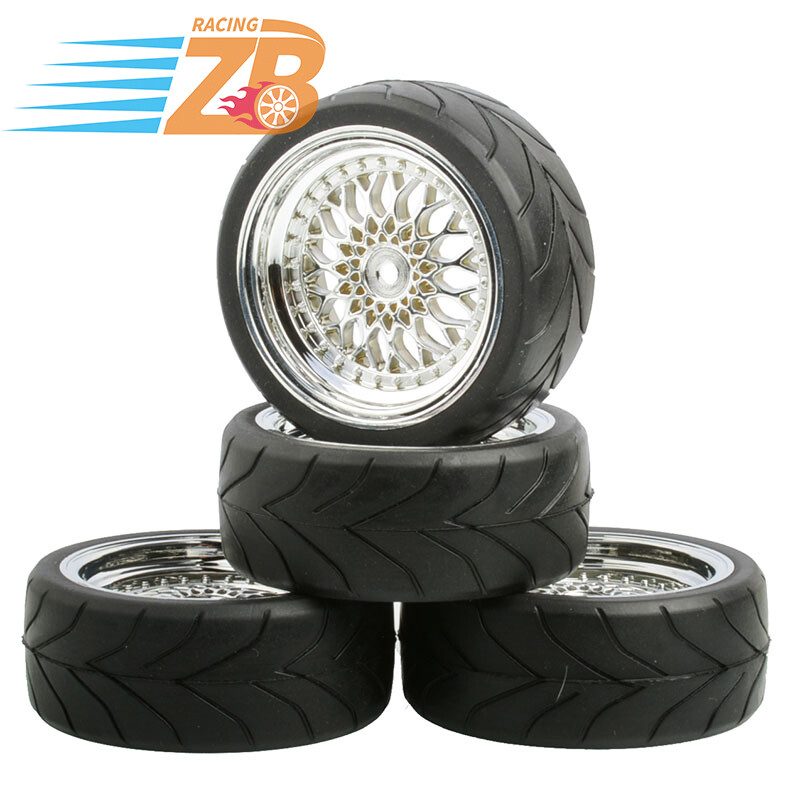 4PCS 64mm RC Rally Drift Tires Wheels for Tamiya FW06 TT01 TT02 XV01 1/10 RC Car