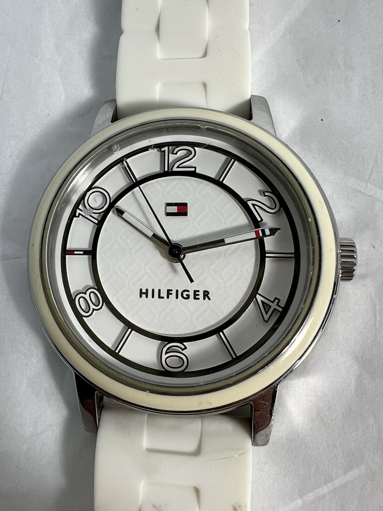 Tommy Hilfiger White Silicone Band Stainless Steel Quartz Watch for Men and Women