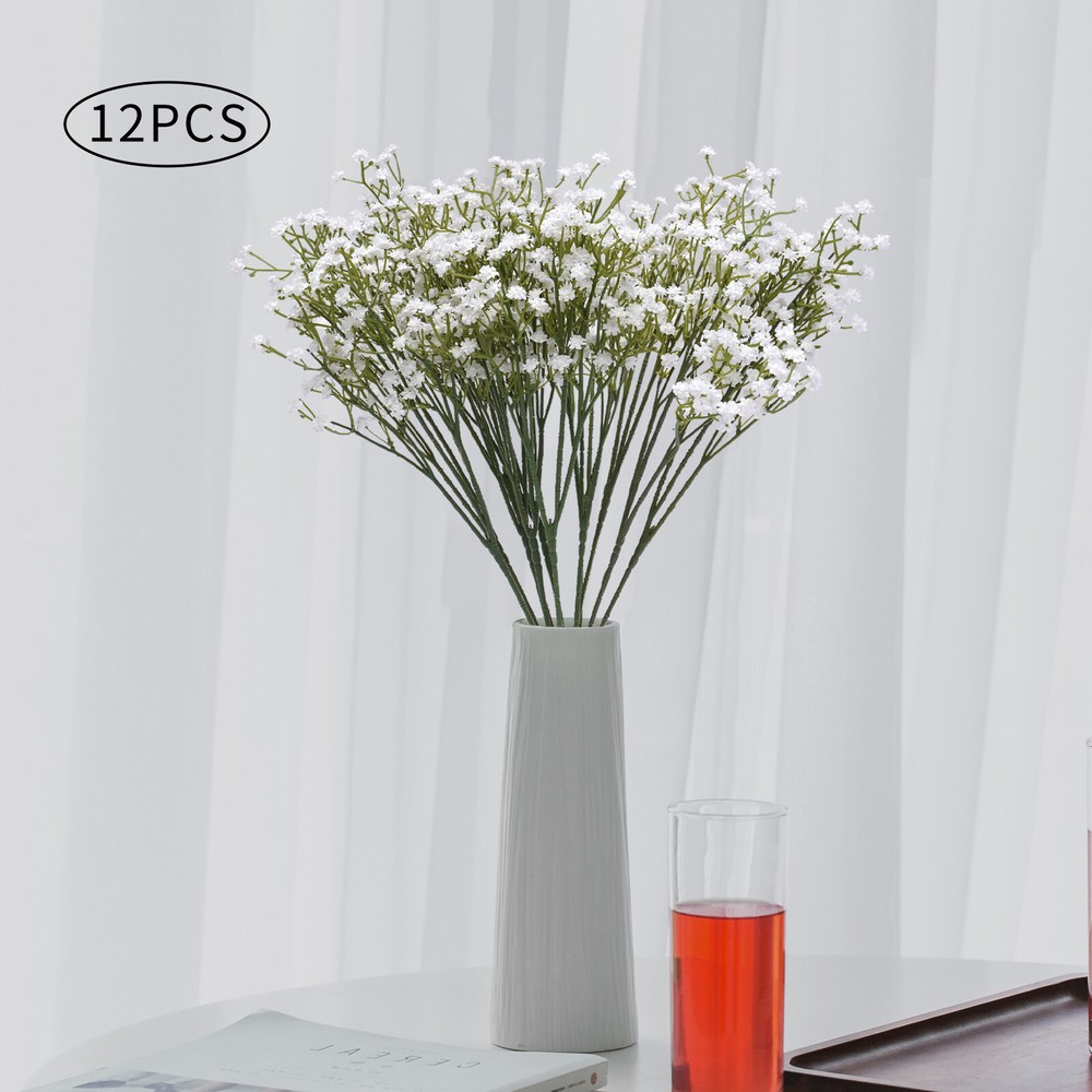 12x Artificial Gypsophila Baby Breath Flower Christmas Home Wedding Decor White