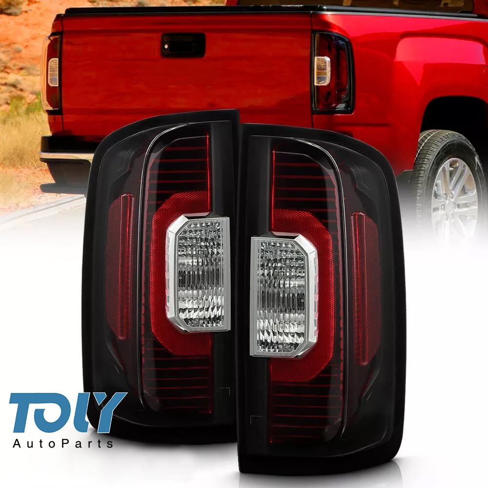 2015-2022 GMC Canyon Chevy Colorado Black Tail Lights Brake Lamps Pair  