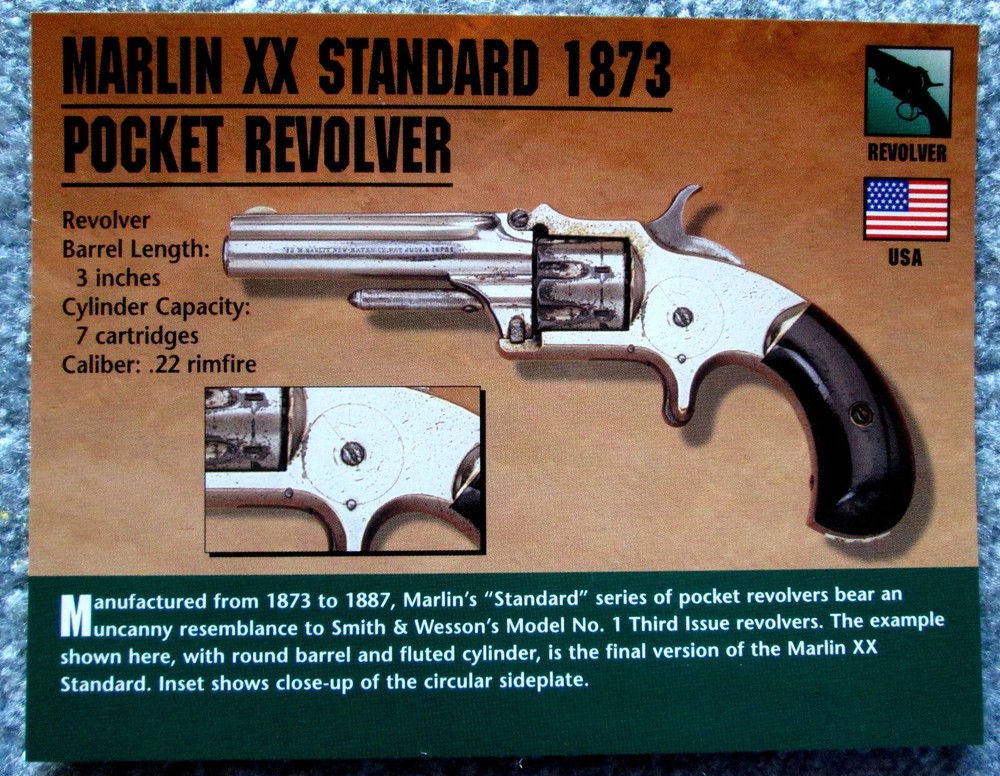 Marlin XX Standard 1873 Pocket Revolver Classic Firearms Photo Card u