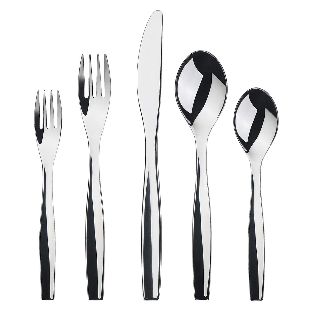 20-Piece Silverware Studio Collection-Polished Stainless Steel Flatware Sets-...
