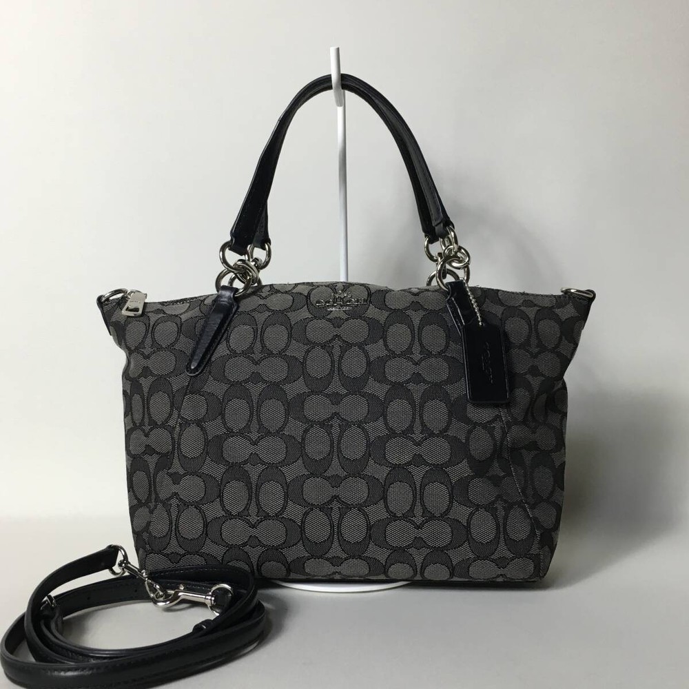 75B209 Coach Signature 2-Way Black Handbag Shoulder Bag  