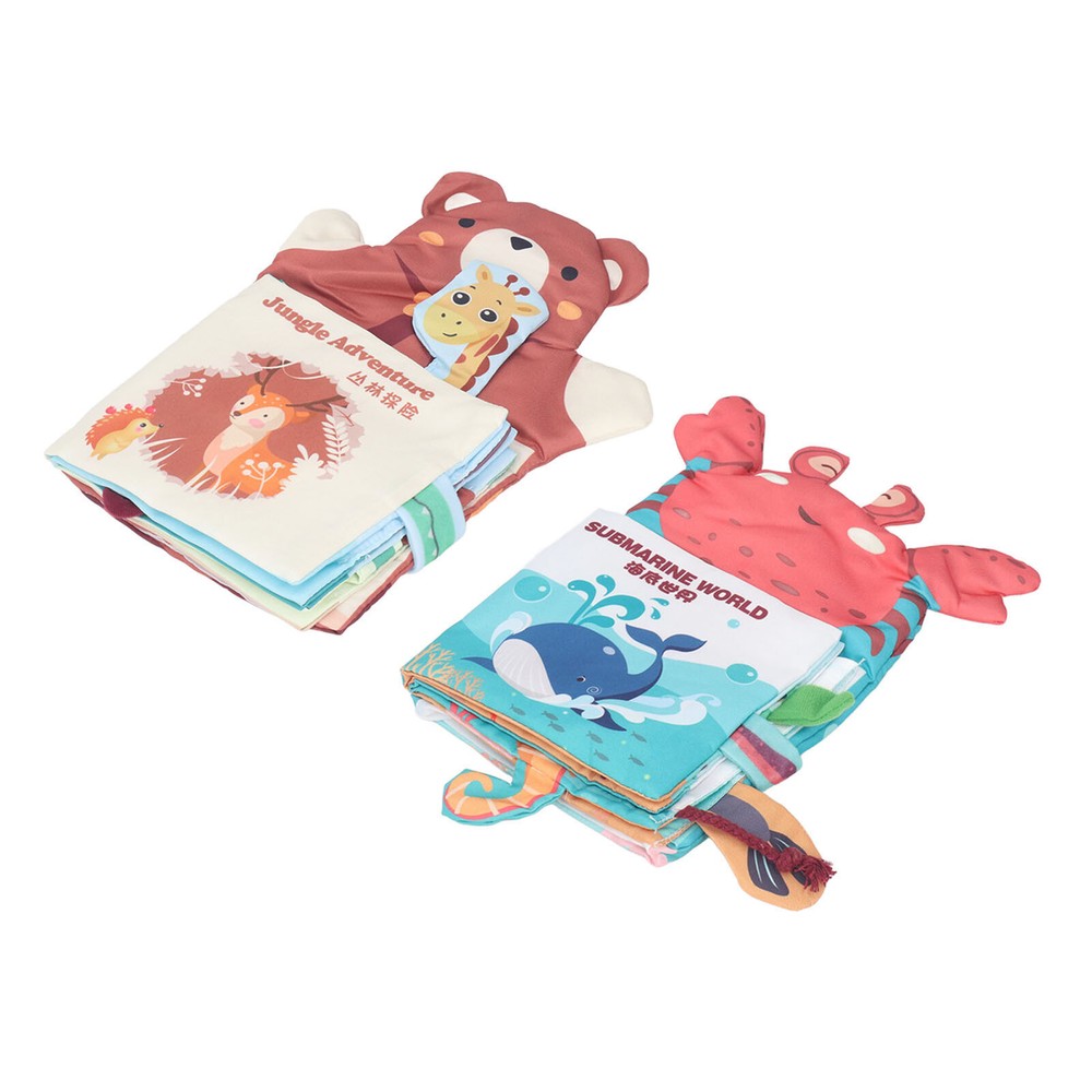 Interactive Baby Cloth Books for Early Learning & Sensory Stimulation with Crinkle Animals