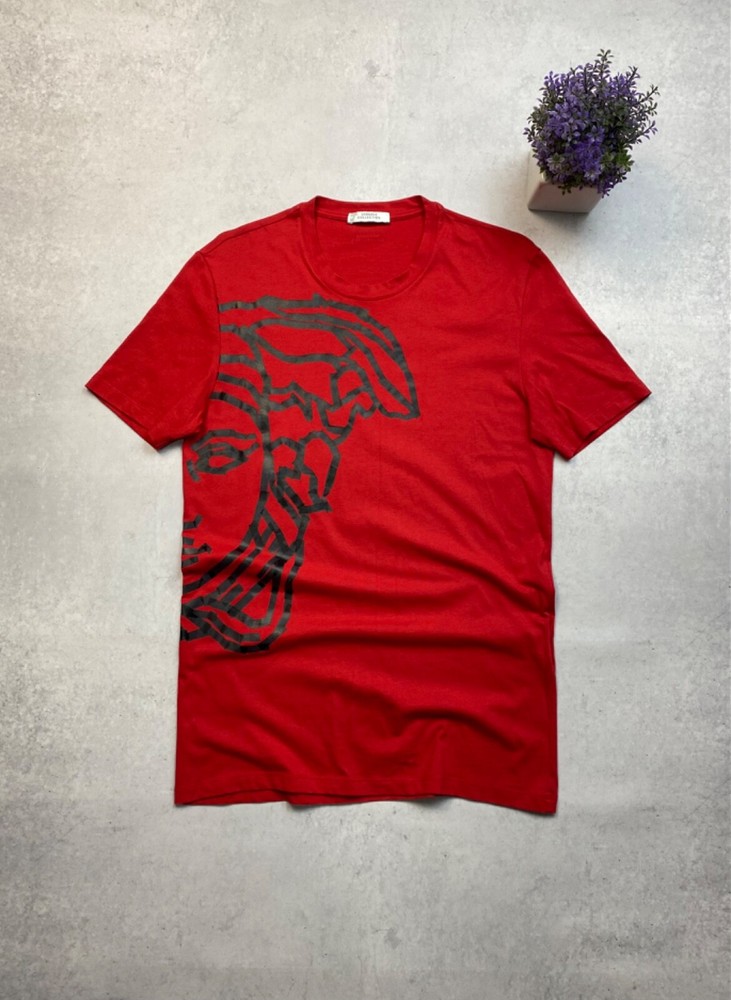 Mens Versace Collection Half Medusa Head Red T Shirt Size S