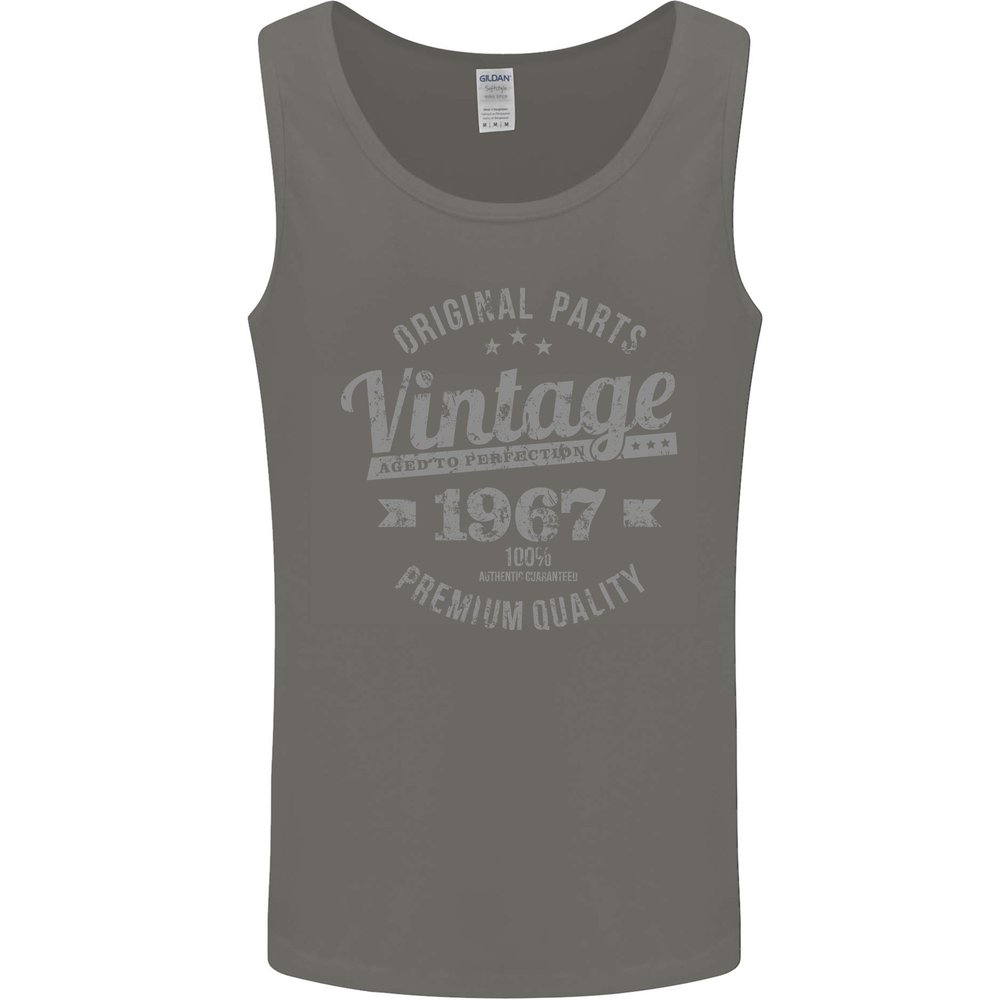 Vintage Year 58th Birthday 1967 Mens Vest Tank Top Charcoal