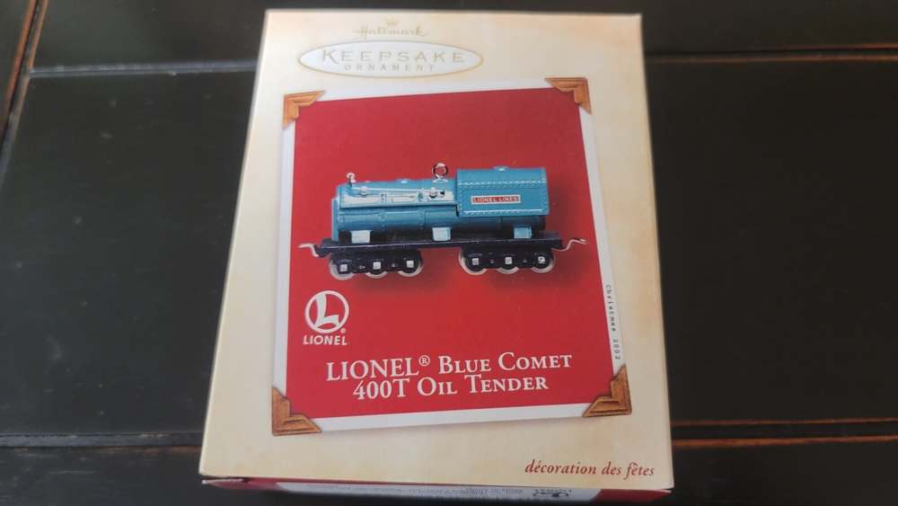2002 Lionel Blue Comet 400T Oil Tender Keepsake Ornament