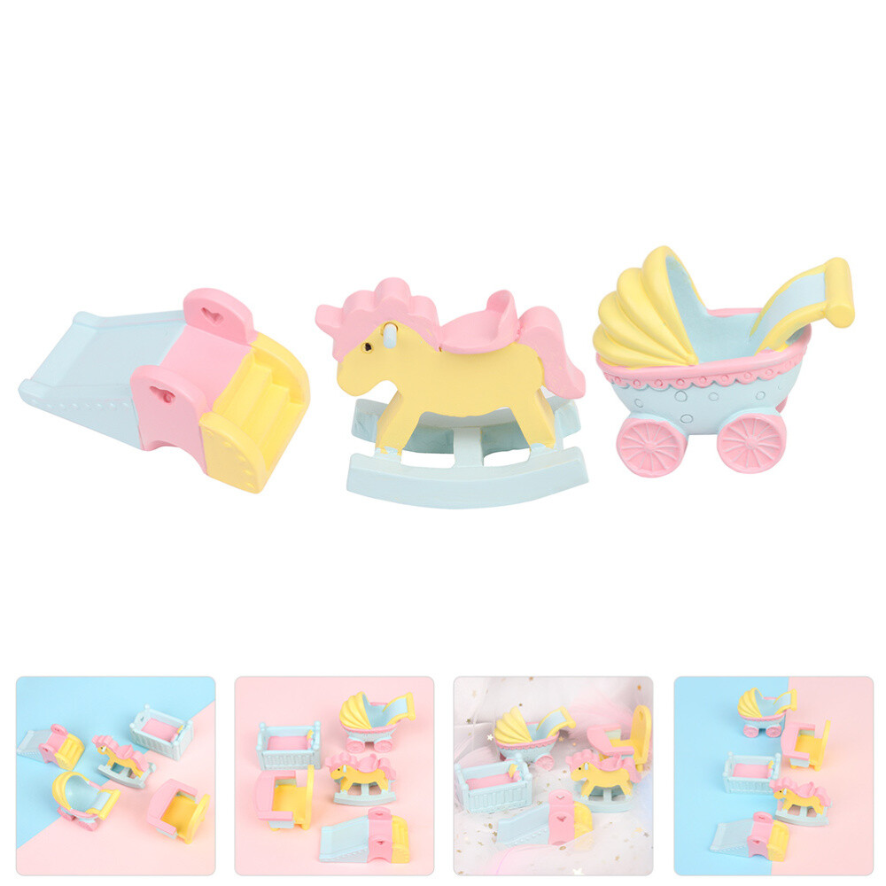 3 Resin Tabletop Decor Photo Props Ornaments for Stylish Decoration