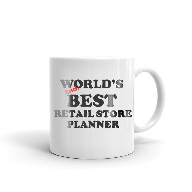 World's 2nd Best Retail Store Planner Coffee Tea Ceramic Mug Office Cup Gift