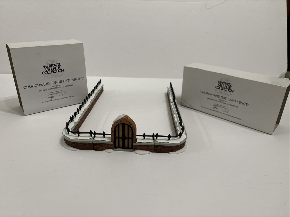 Vintage Retired Department 56 Churchyard Gate and Fence with Extensions