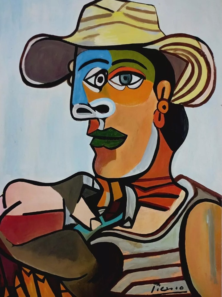 PABLO PICASSO Original Signed Drawing on Paper Vintage Art Painting with CoA
