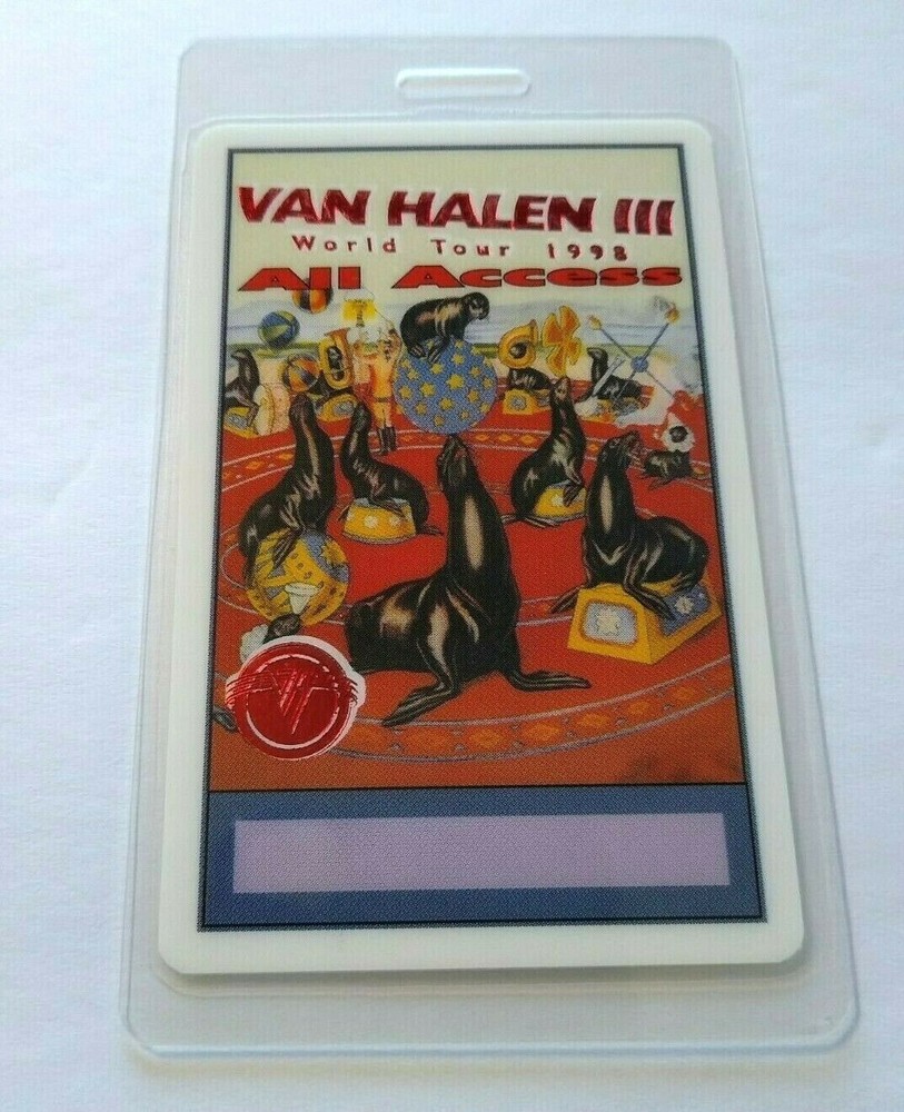 Van Halen III Backstage Pass Original All Access Circus Seals Artwork 1998 Eddie