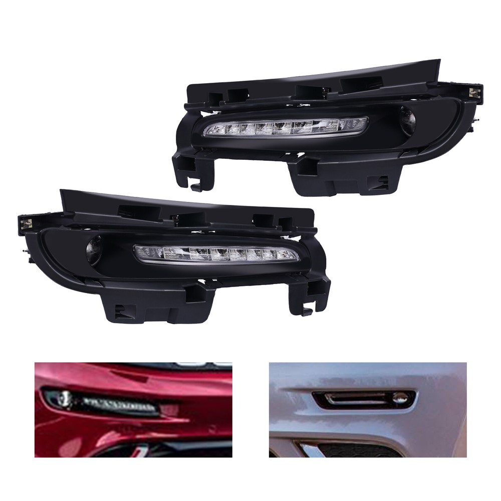 Front Pair Bumper LED Fog Light Driving Lamp For Jeep Grand Cherokee SRT8 12-16