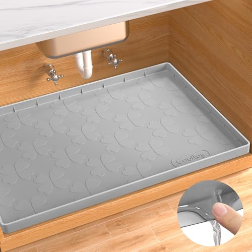 Waterproof Silicone Under Sink Mat for 34x22 Cabinet Protector