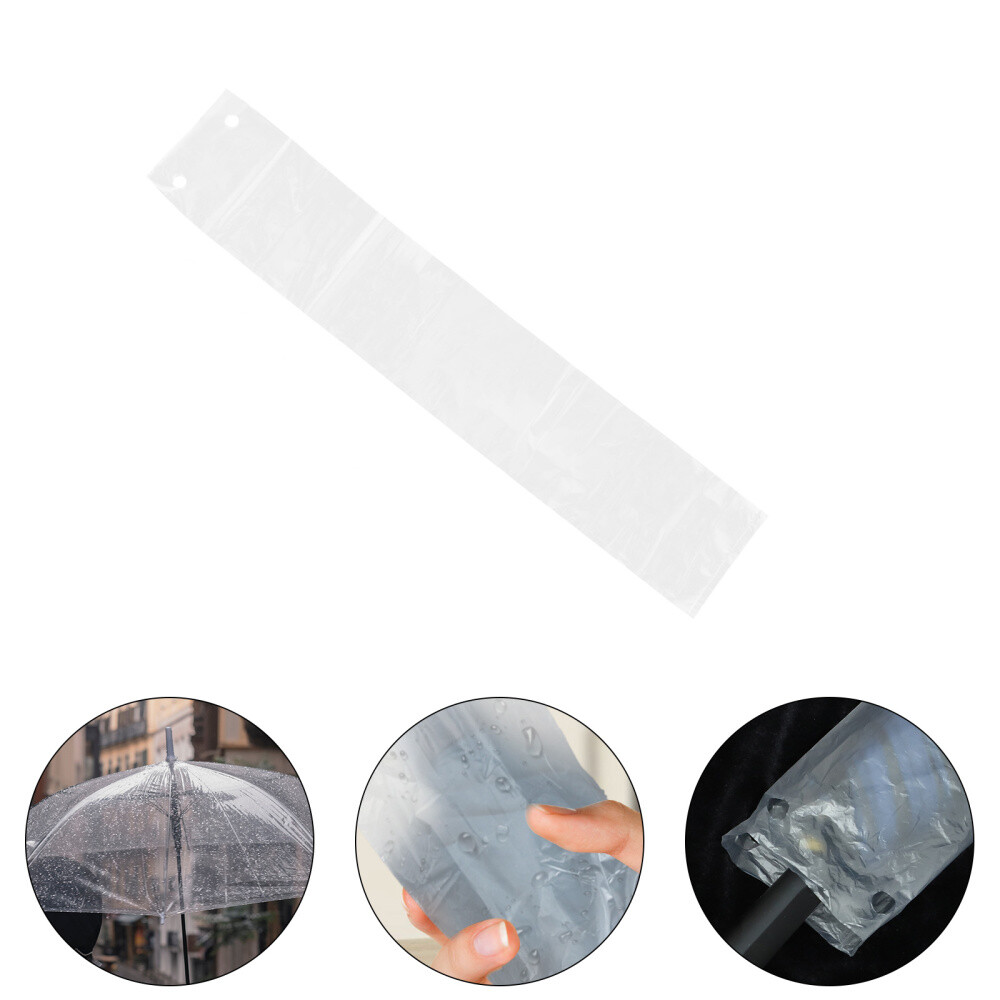 200-Piece Clear Disposable Umbrella Wet Wrapping Bags for Rain Protection