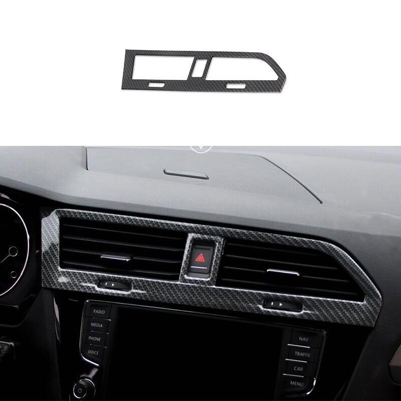 Carbon Fiber 2017-21 Middle Air Outlet Vent Cover Trim For Volkswagen Tiguan ABS