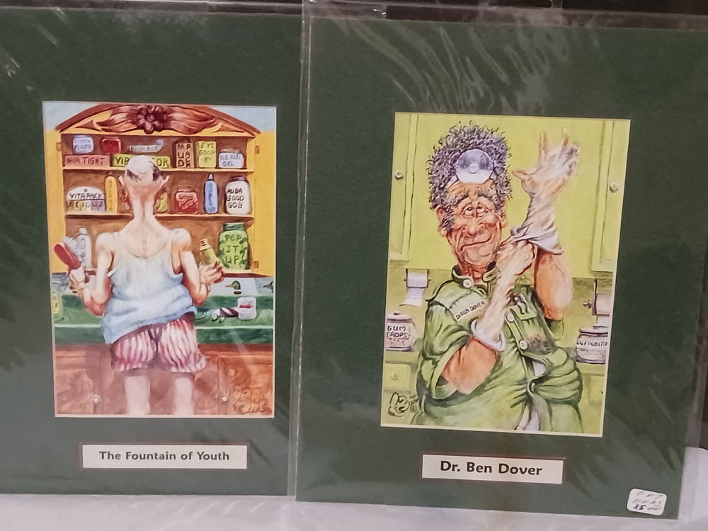 Western Artist Roy Boots Reynolds Cartoon Cowboy 2 8x10 prints Boots Reynolds