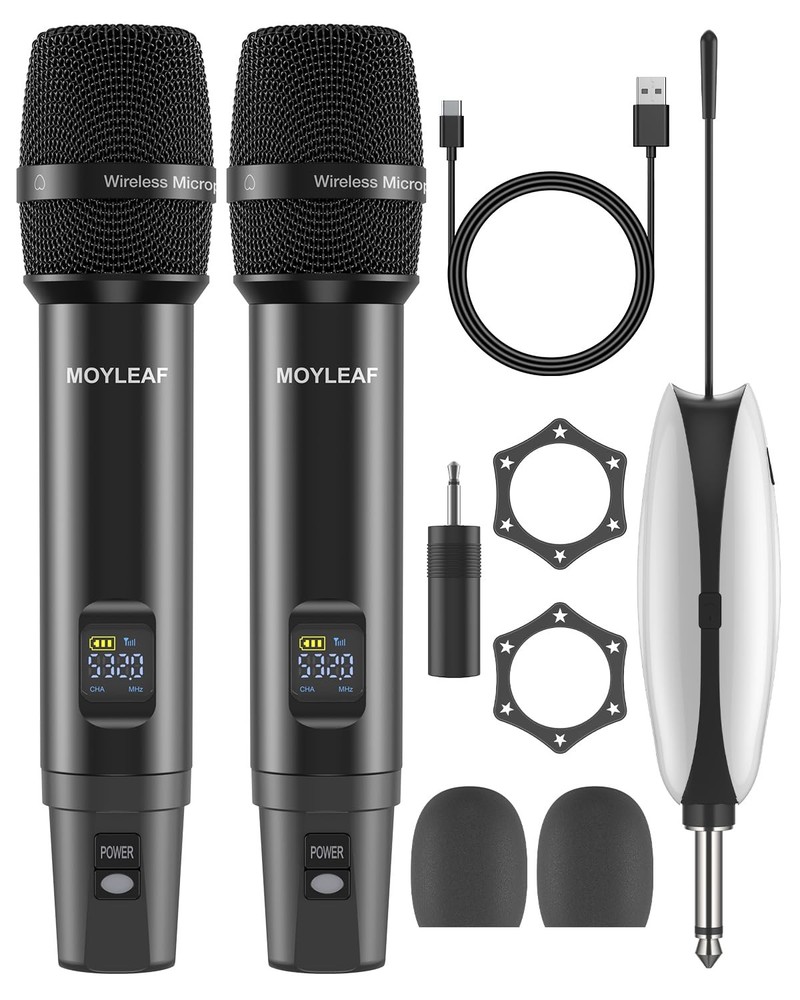 Dual UHF Wireless Metal Microphone for Professional Performers