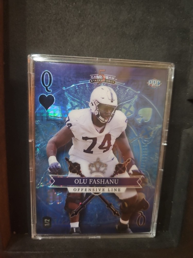 Olu Fashanu (1/2) PRC #SD-OF 2023 Wild Card 5 Card Draw Holo-Lux