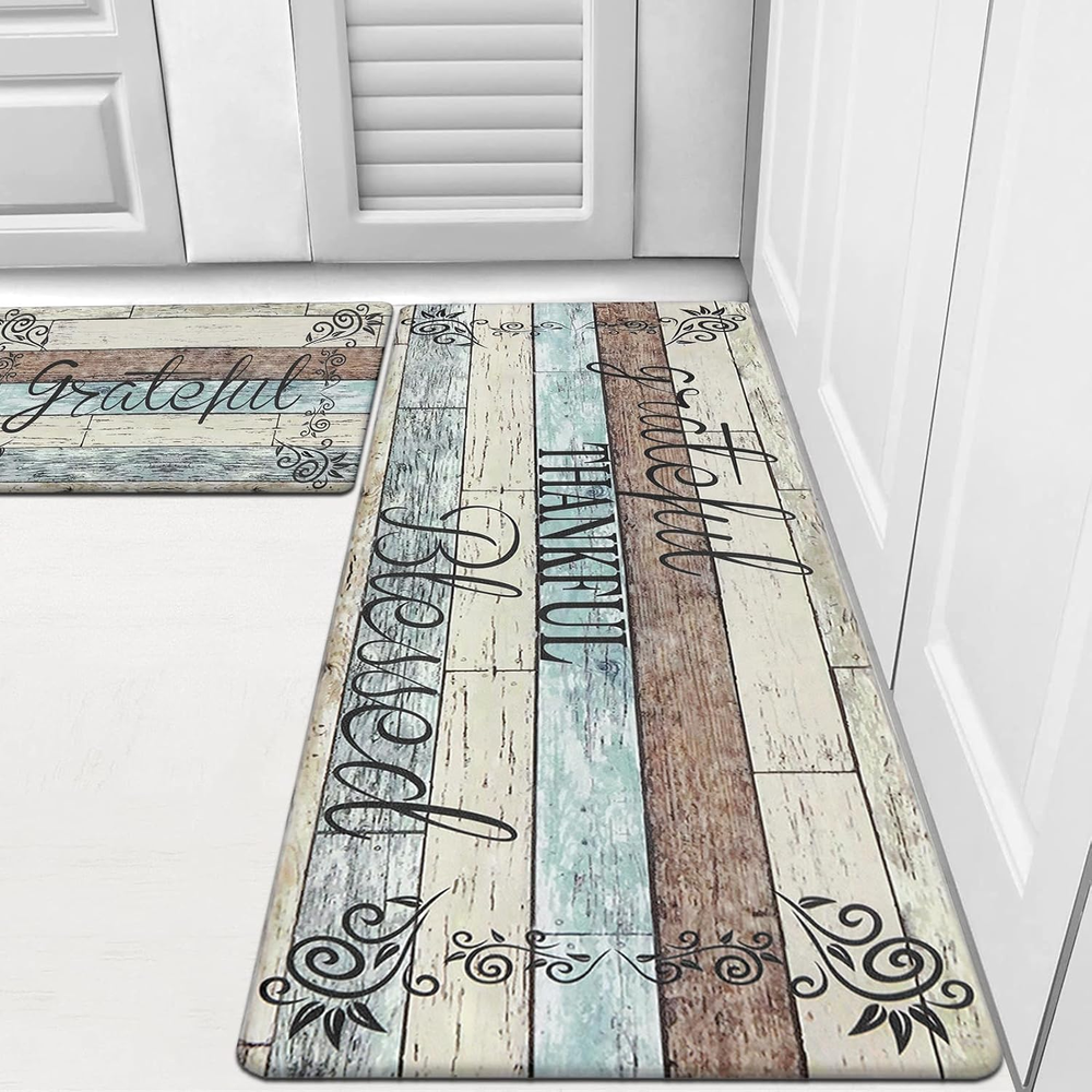 Anti Fatigue Non Slip Cushioned Kitchen Floor Mat Set of 2 Waterproof