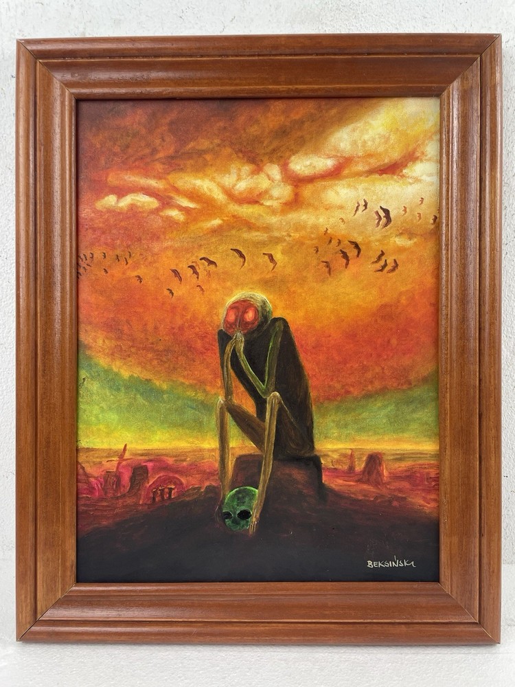 Zdzisław Beksiński Oil On Canvas (Handmade) signed and Framed