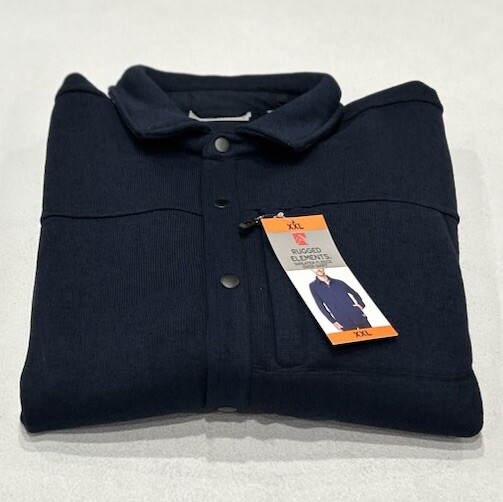 Rugged Elements Men's Sweater Fleece Over Shirt, Blue, Size XXL