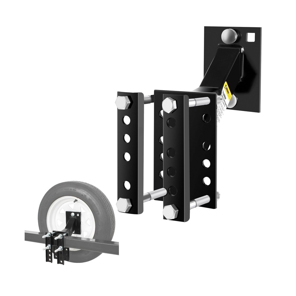 MaxxHaul 70214 Black Powder Coat Trailer Spare Tire Carrier For 10 Inch Wheels