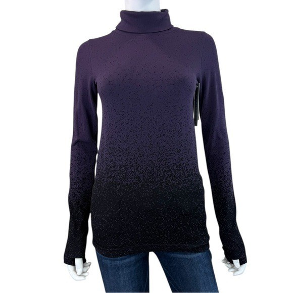 ATHLETA NWT Flurry Base Layer Purple Ombré Turtleneck Size S E0467