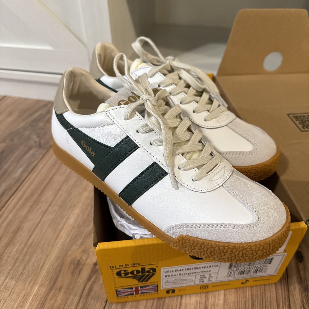 Gola Classics Torpedo White Navy Leather Lace Up Sneakers Women US 5-10