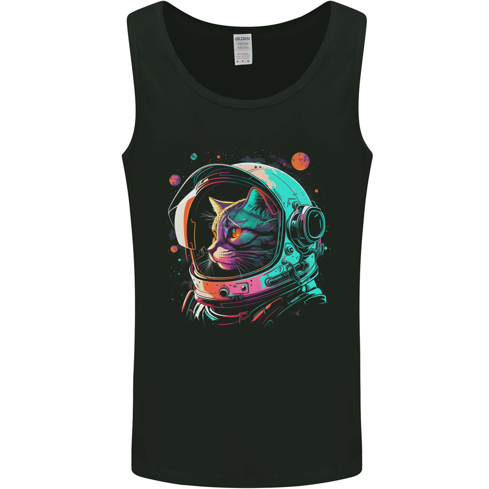 An Astronaut Cat in Outer Space Mens Vest Tank Top