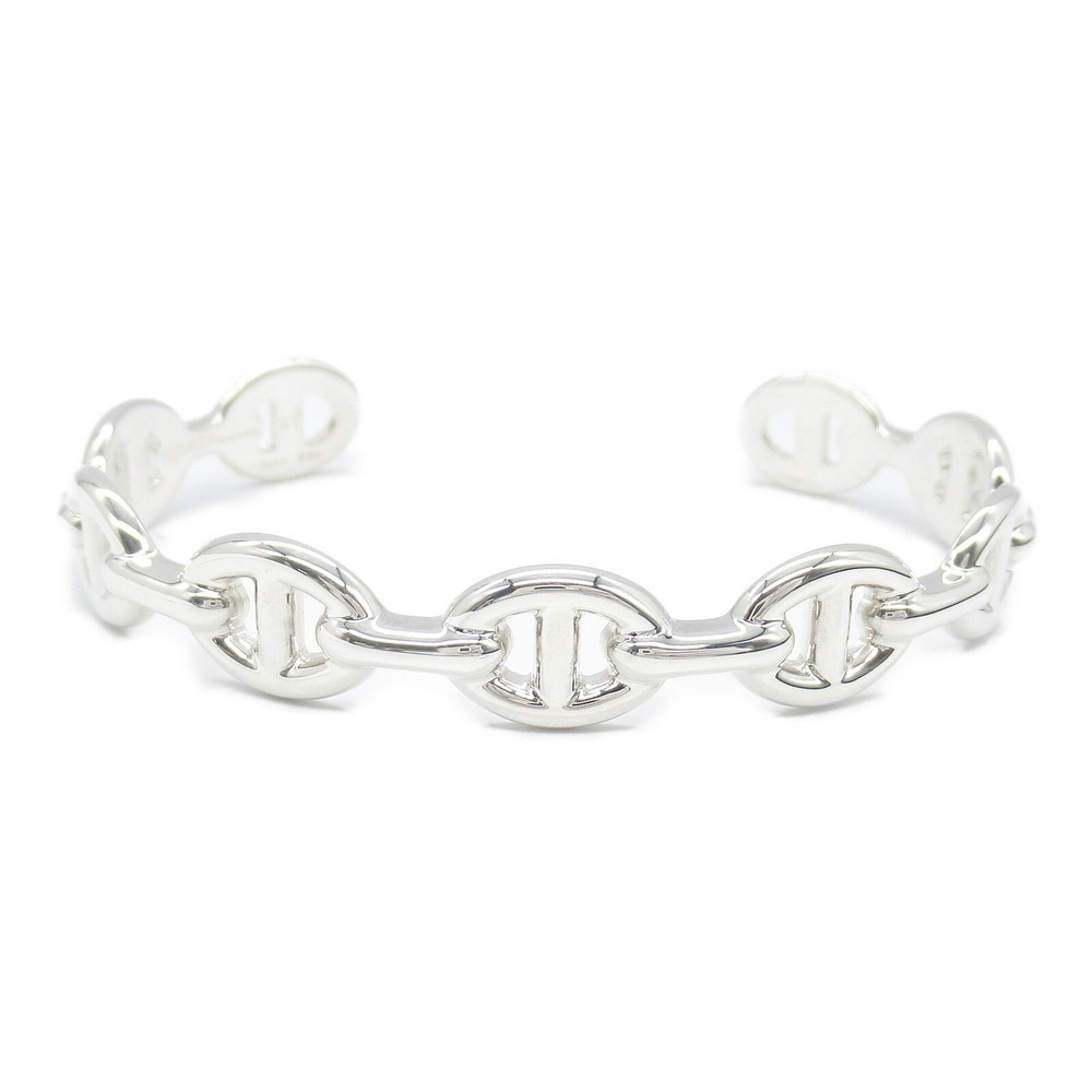 HERMES Chaine dAncre Enchainee Bangle Bracelet in 925 Silver for Women Pre-Owned