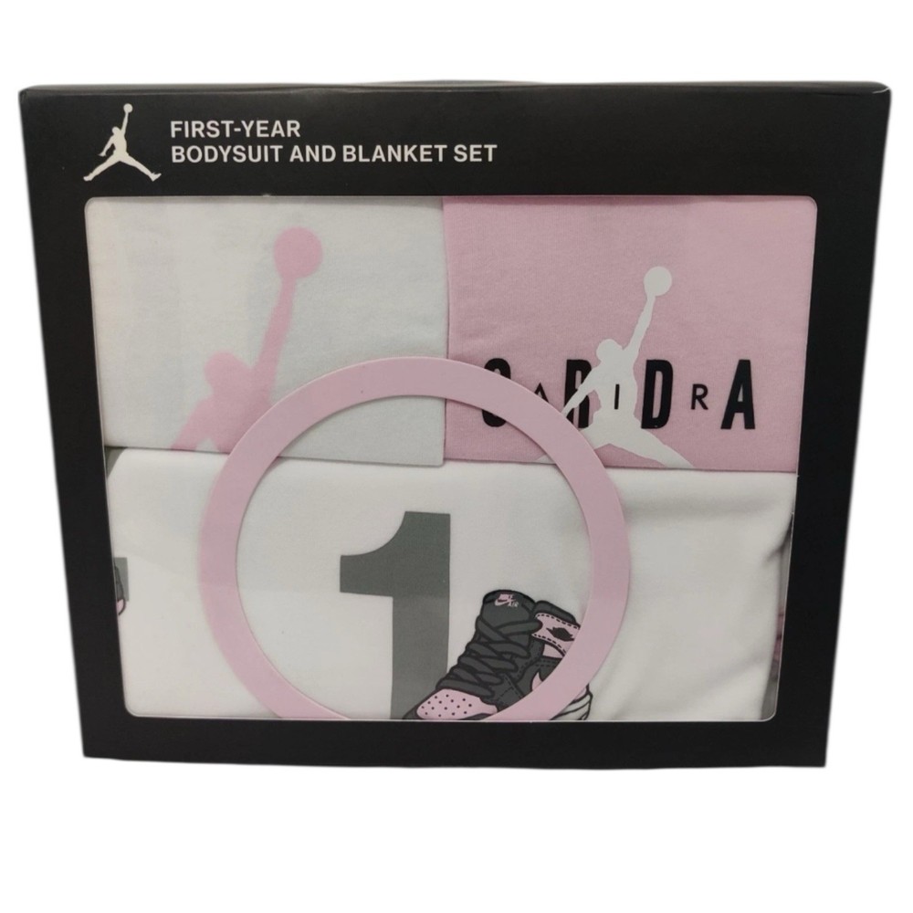 Nike Jordan First-Year Bodysuit & Blanket Set 4 Piece Set Baby Girl 0-12 Months