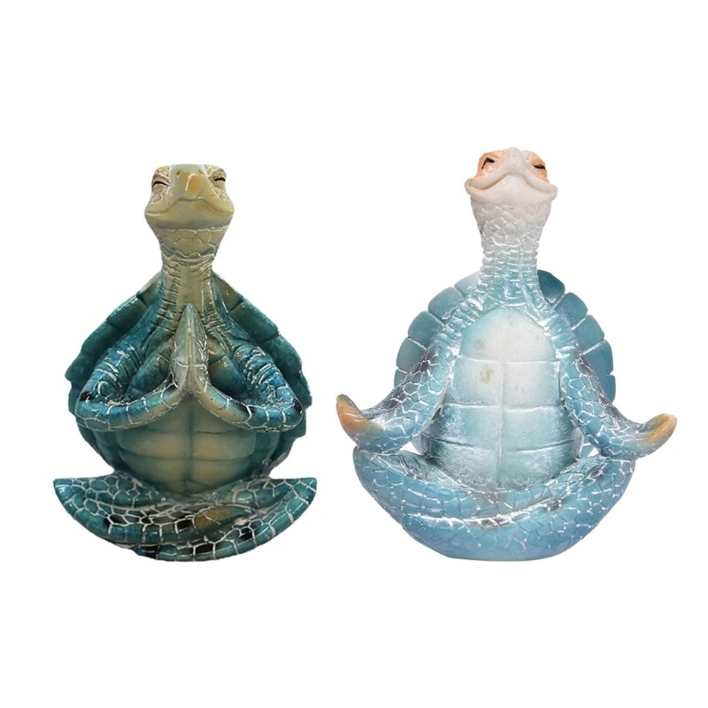 Resin Statue Ornament for BuddhaZen Peacefulness Meditating SeaTurtle Figurine
