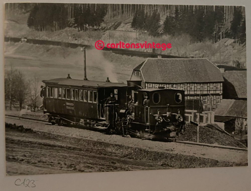 Harzquerbahn Line Construction in Sorge Resin Old Railway Postcard Steam Locomotive