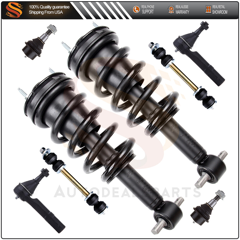 Chevrolet Silverado GMC Front Suspension Kit with Struts Ball Joints Tie Rods Sway Bar