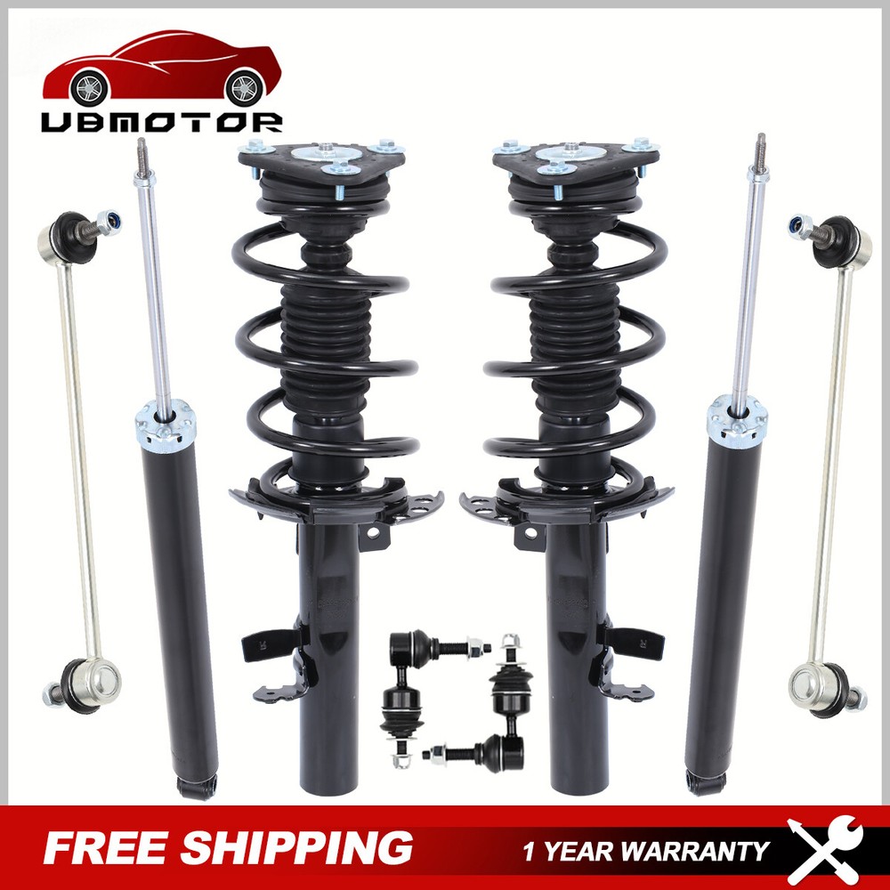 Front Struts & Coil Spring Rear Shocks Sway Bars Kit For 2013-2018 Ford Focus