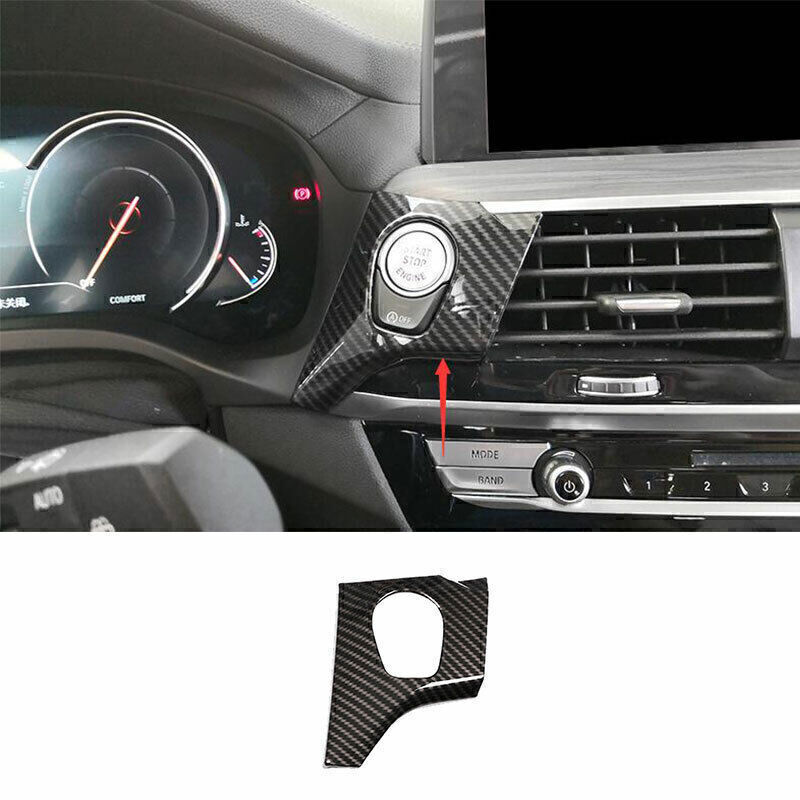 For BMW X3 X4 X3M X4M 2018-21 Carbon ABS Ignition Switch Start Button Cover Trim