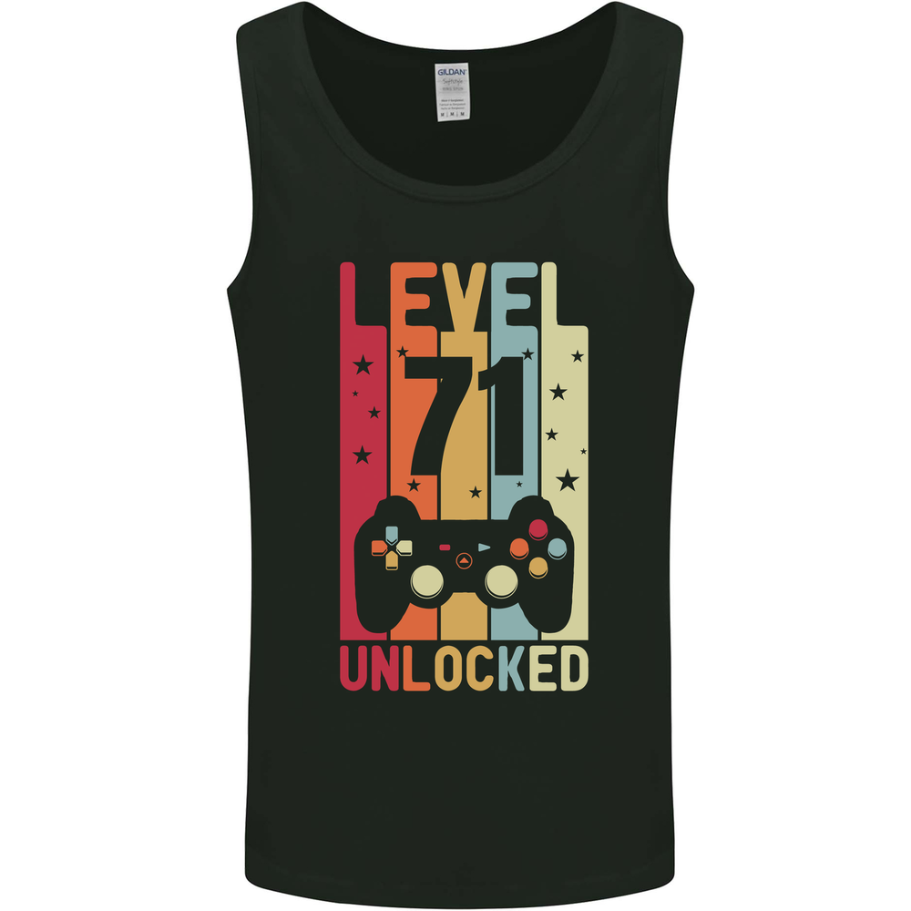 71st Birthday 71 Year Old Level Up Gaming Mens Vest Tank Top