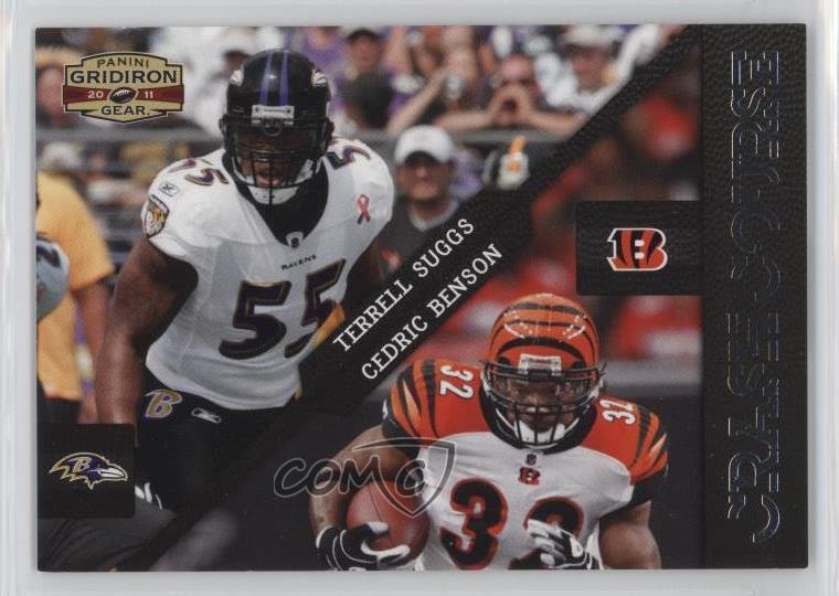 2011 Panini Gridiron Gear Crash Course Silver /250 Cedric Benson Terrell Suggs