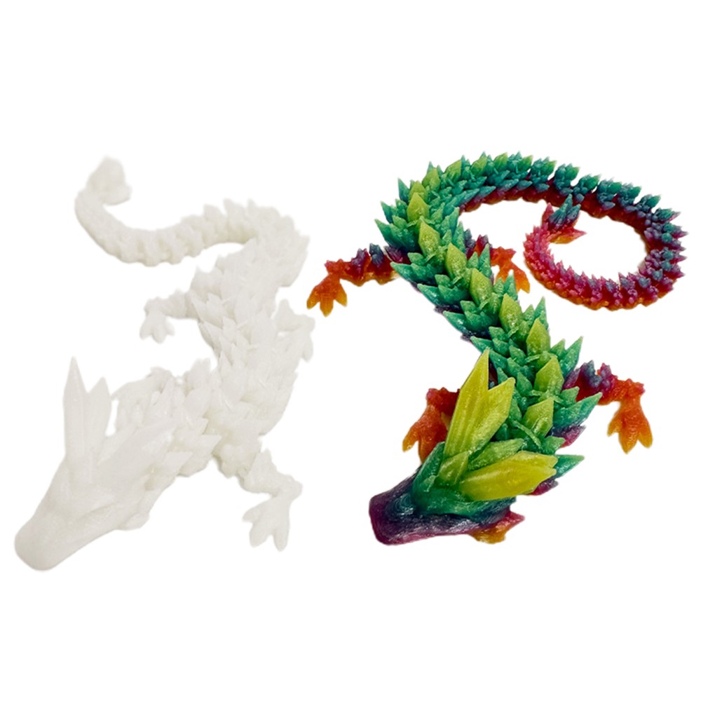 3D Printed Dragon Articulated Dragon Crystal Dragon 3D Printed 11.8inch Christma